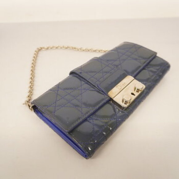 Christian Dior Cannage Patent Leather Chain Wallet - Picture 2 of 12